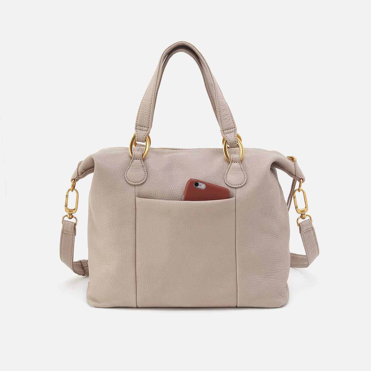 Harley Satchel In Pebbled Leather - Taupe | HOBO Trending