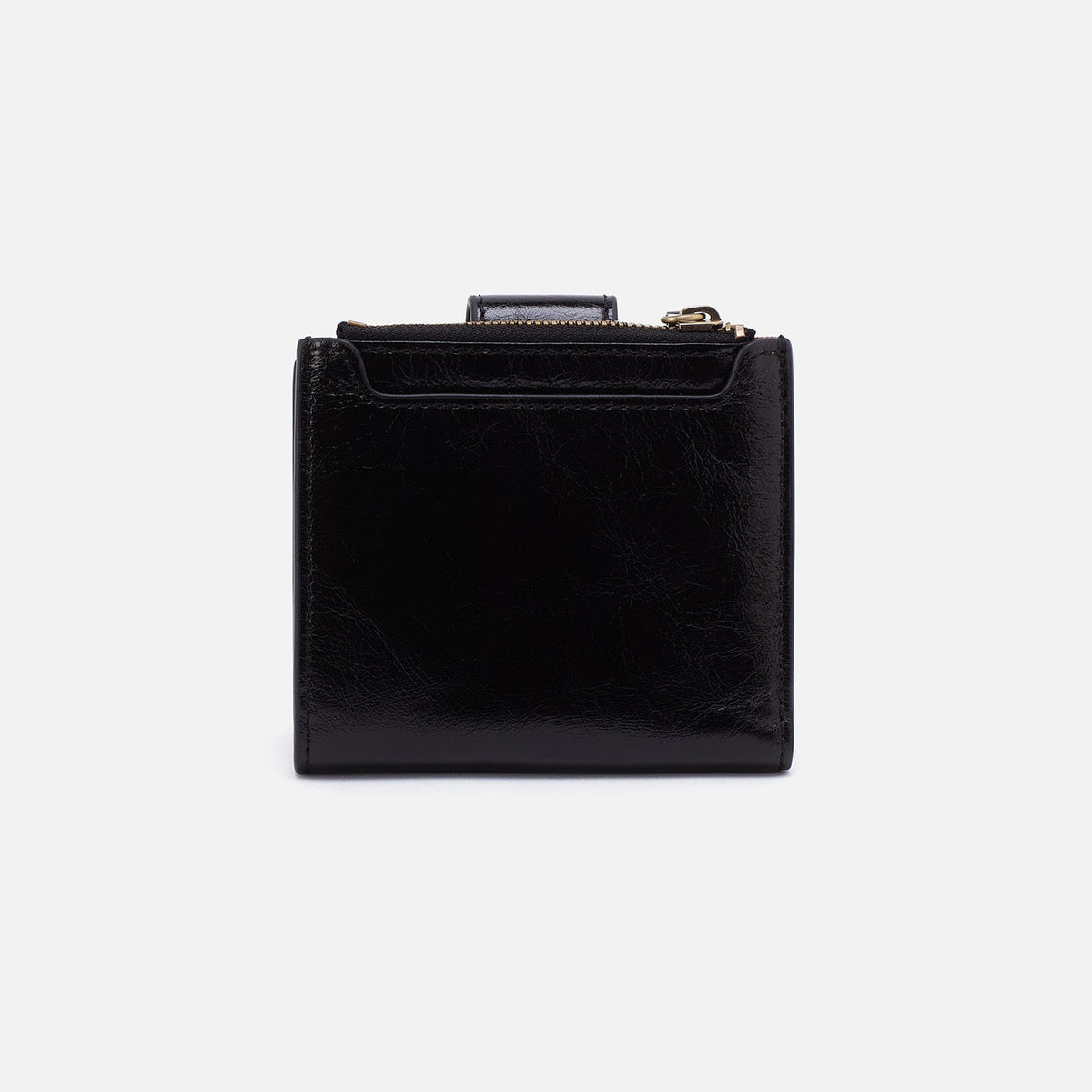 Dunn Mini Wallet In Polished Leather - Black | HOBO Classic