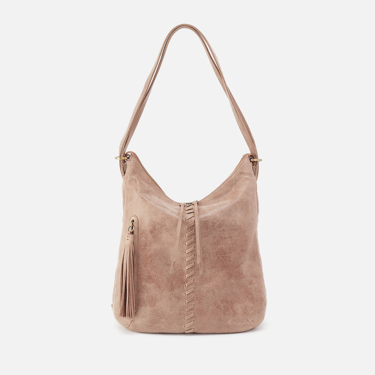 Merrin Convertible Backpack In Buffed Leather - Hazel | HOBO Premium