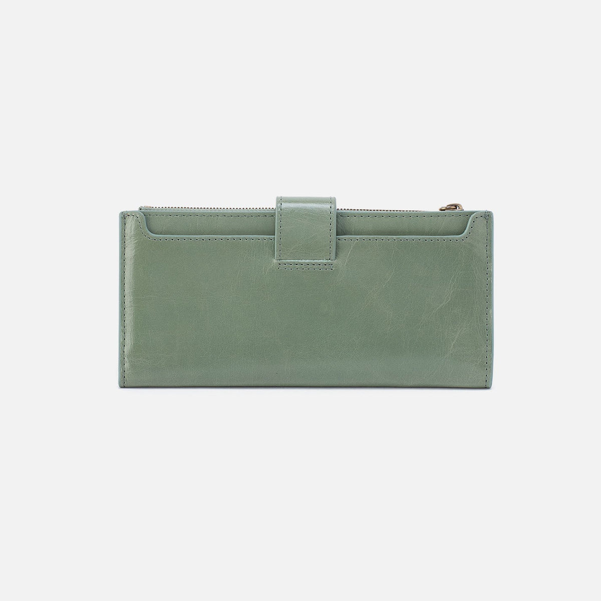 Dunn Continental Wallet In Polished Leather - Jade | HOBO Popular