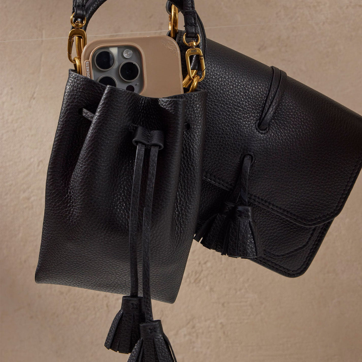 Eden Small Crossbody In Pebbled Leather - Black | HOBO Exclusive