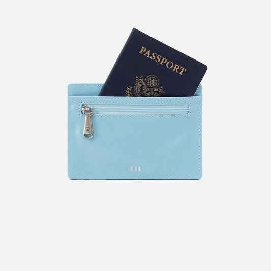 Euro Slide Card Case In Polished Leather - Stratosphere | HOBO Signature