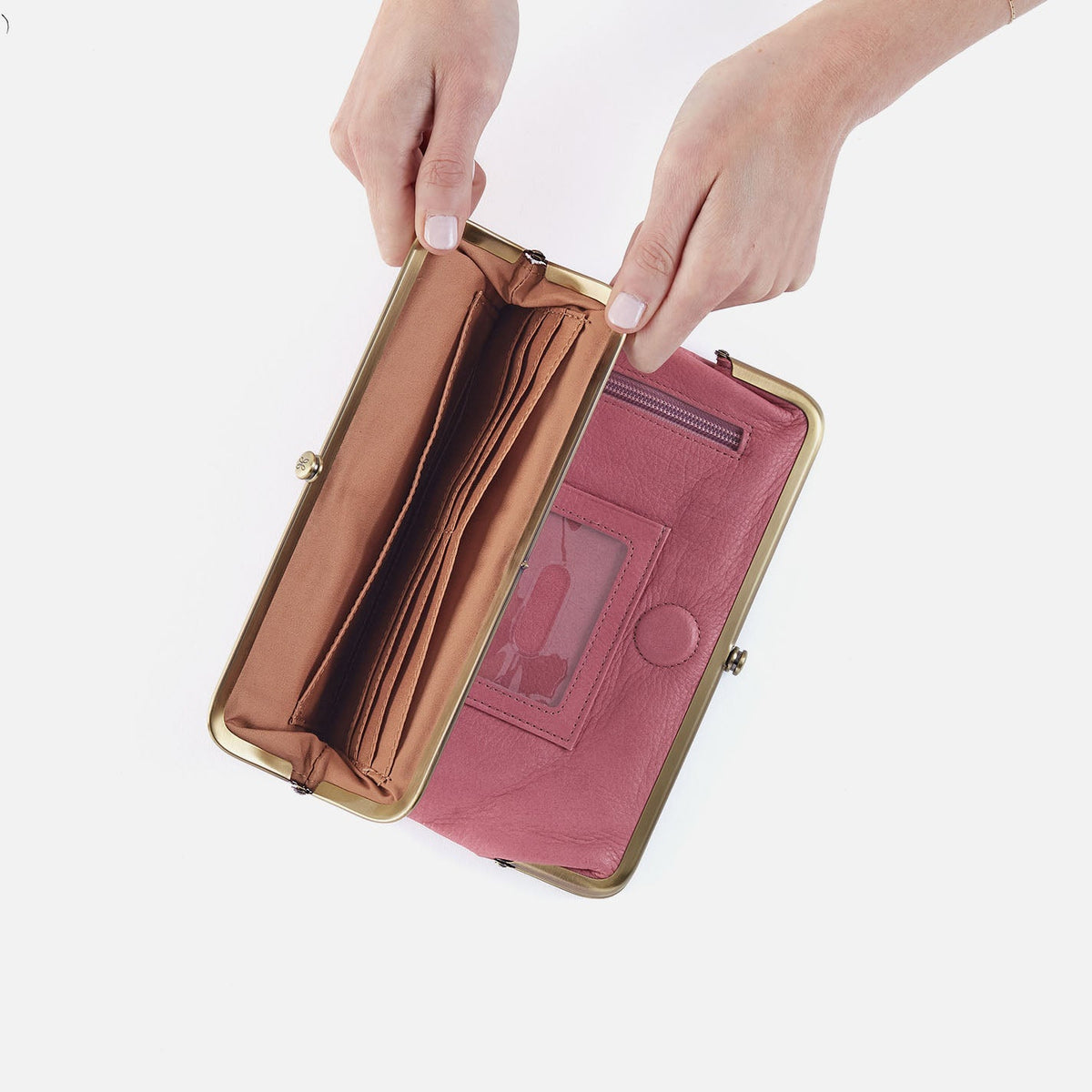 Lauren Clutch-Wallet In Tooled Embossed Leather - Mauve Tooled Emboss | HOBO Trending