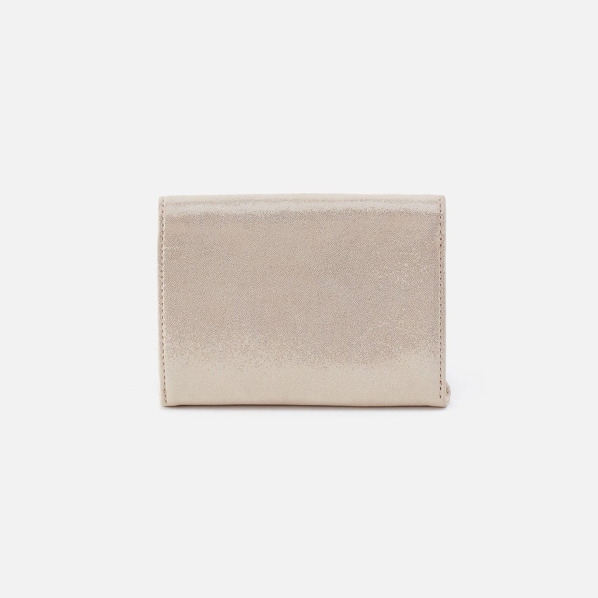 Robin Compact Wallet In Metallic Leather - Sand Shimmer | HOBO Top Pick