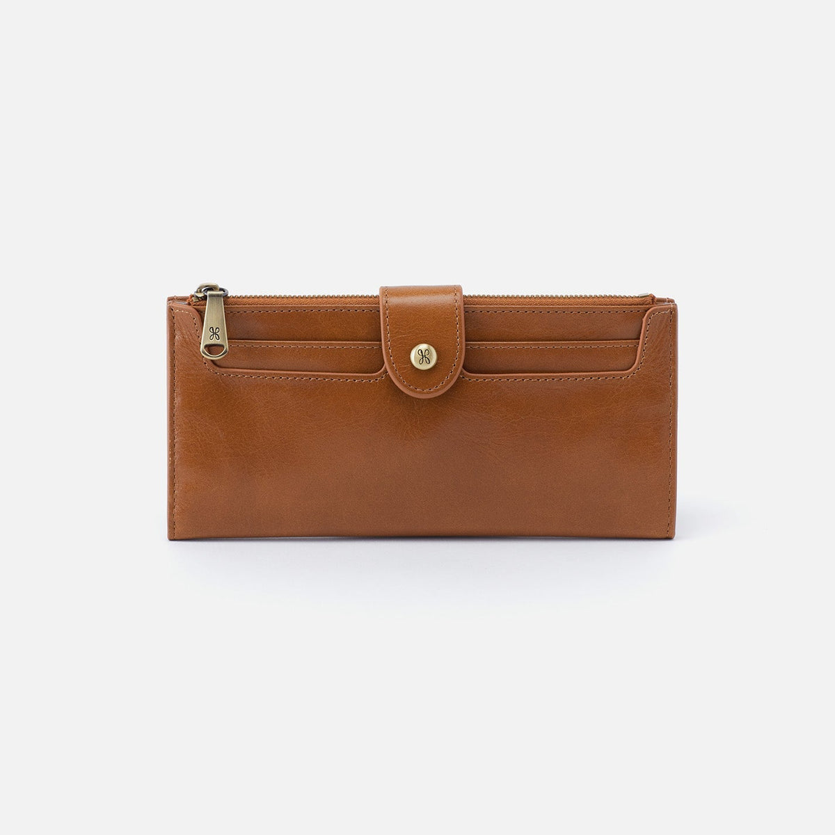 Dunn Continental Wallet In Polished Leather - Truffle | HOBO Value