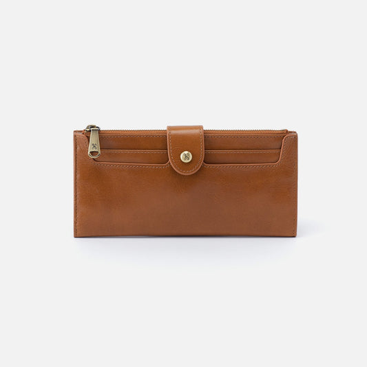 Dunn Continental Wallet In Polished Leather - Truffle | HOBO Value