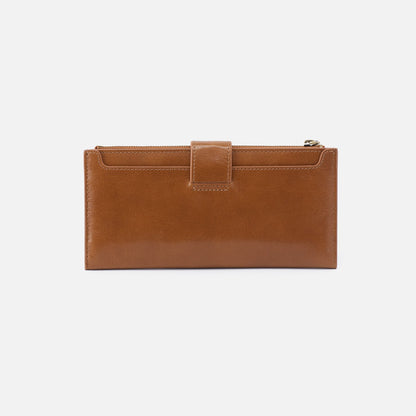 Dunn Continental Wallet In Polished Leather - Truffle | HOBO Value