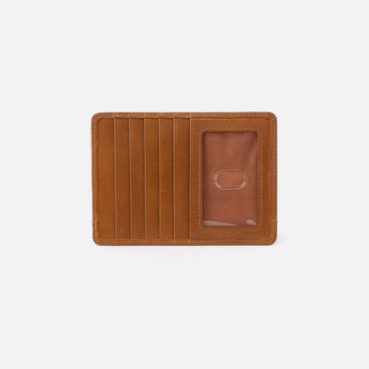 Euro Slide Card Case In Polished Leather - Truffle | HOBO Everyday