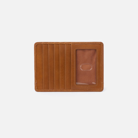 Euro Slide Card Case In Polished Leather - Truffle | HOBO Everyday