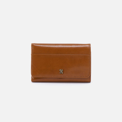 Jill Trifold Wallet In Polished Leather - Truffle | HOBO Popular