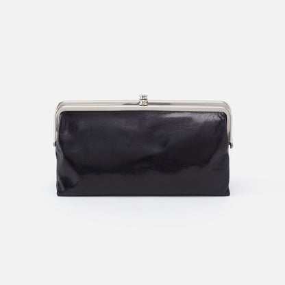 Lauren Clutch-Wallet In Polished Leather - Black | HOBO Great Value