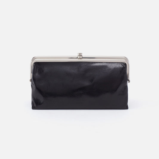 Lauren Clutch-Wallet In Polished Leather - Black | HOBO Great Value