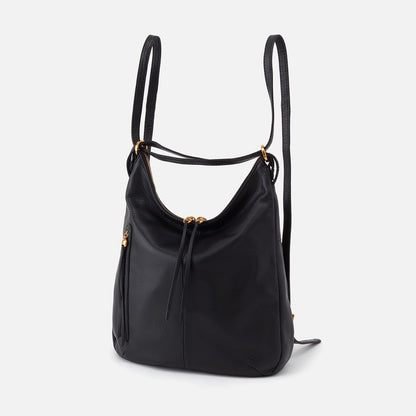 Merrin Convertible Backpack In Pebbled Leather - Black | HOBO Best Price
