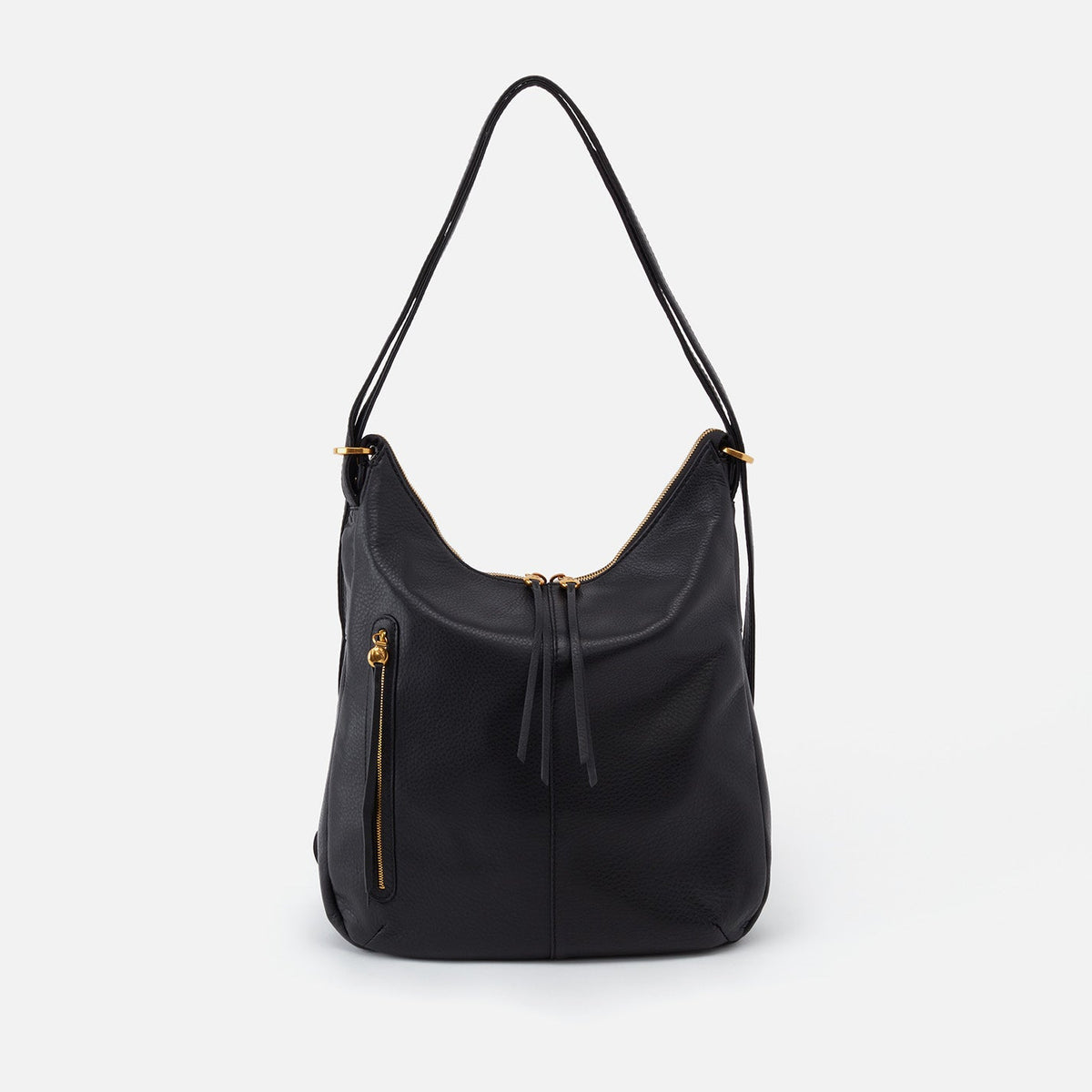 Merrin Convertible Backpack In Pebbled Leather - Black | HOBO Best Price