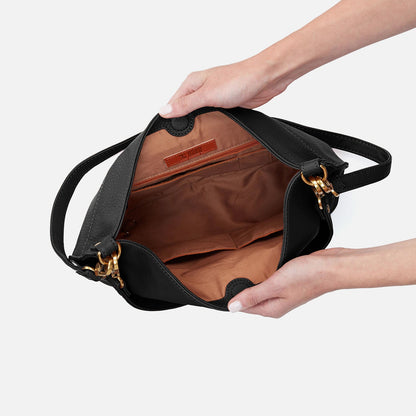Pier Shoulder Bag In Pebbled Leather - Black | HOBO Latest