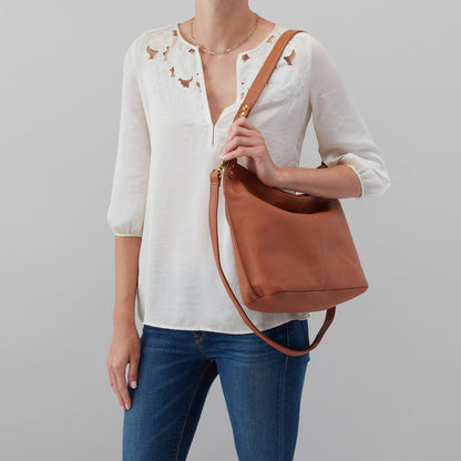 Pier Shoulder Bag in Pebbled Leather - Cashew | HOBO Exclusive