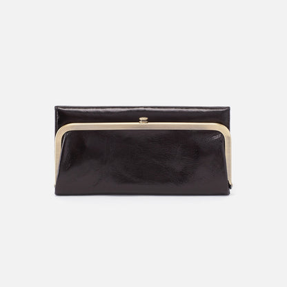 Rachel Continental Wallet In Polished Leather - Black | HOBO Best Price