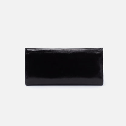 Rachel Continental Wallet In Polished Leather - Black | HOBO Best Price