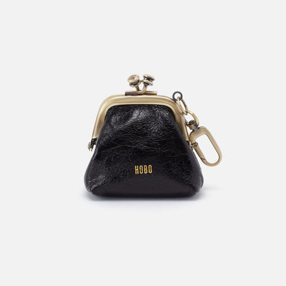 Run Frame Pouch In Polished Leather - Black | HOBO Smart Buy