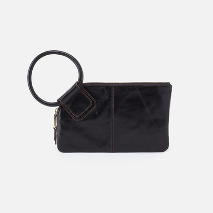 Sable Wristlet In Polished Leather - Black | HOBO Great Value