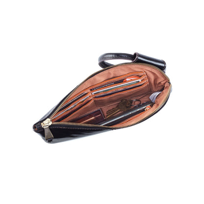 Sable Wristlet In Polished Leather - Black | HOBO Great Value