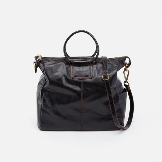 Sheila Large Satchel In Polished Leather - Black | HOBO Recommended