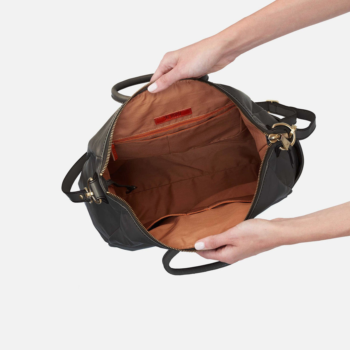 Sheila Large Satchel In Polished Leather - Black | HOBO Recommended