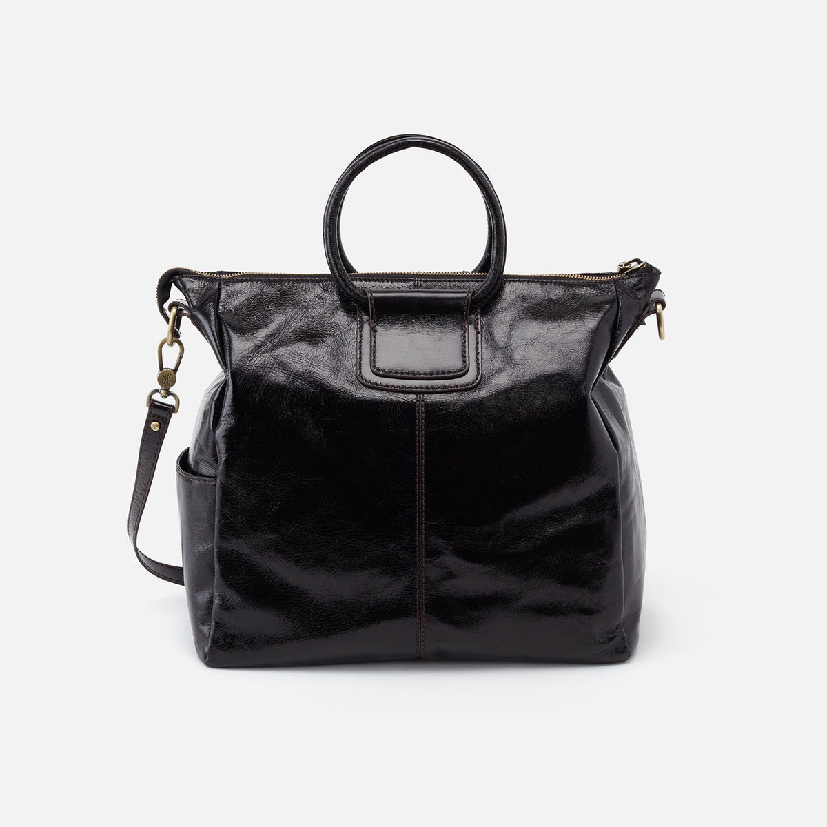 Sheila Large Satchel In Polished Leather - Black | HOBO Recommended