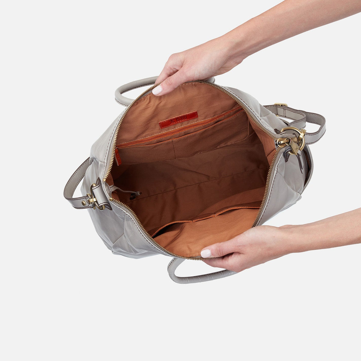 Sheila Large Satchel in Polished Leather - Driftwood | HOBO Hot Sale