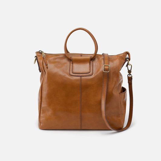 Sheila Large Satchel in Polished Leather - Truffle | HOBO Premium