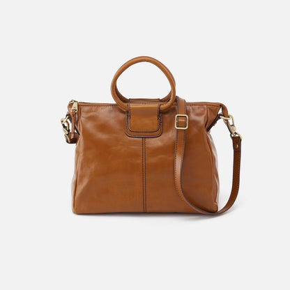 Sheila Medium Satchel In Polished Leather - Truffle | HOBO Value