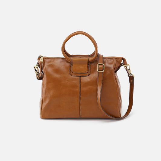 Sheila Medium Satchel In Polished Leather - Truffle | HOBO Value
