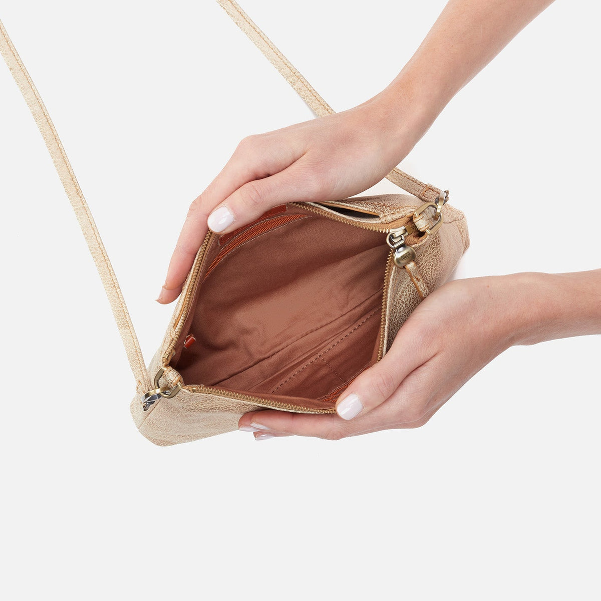 Darcy Crossbody In Metallic Leather - Gold Leaf | HOBO Best Price
