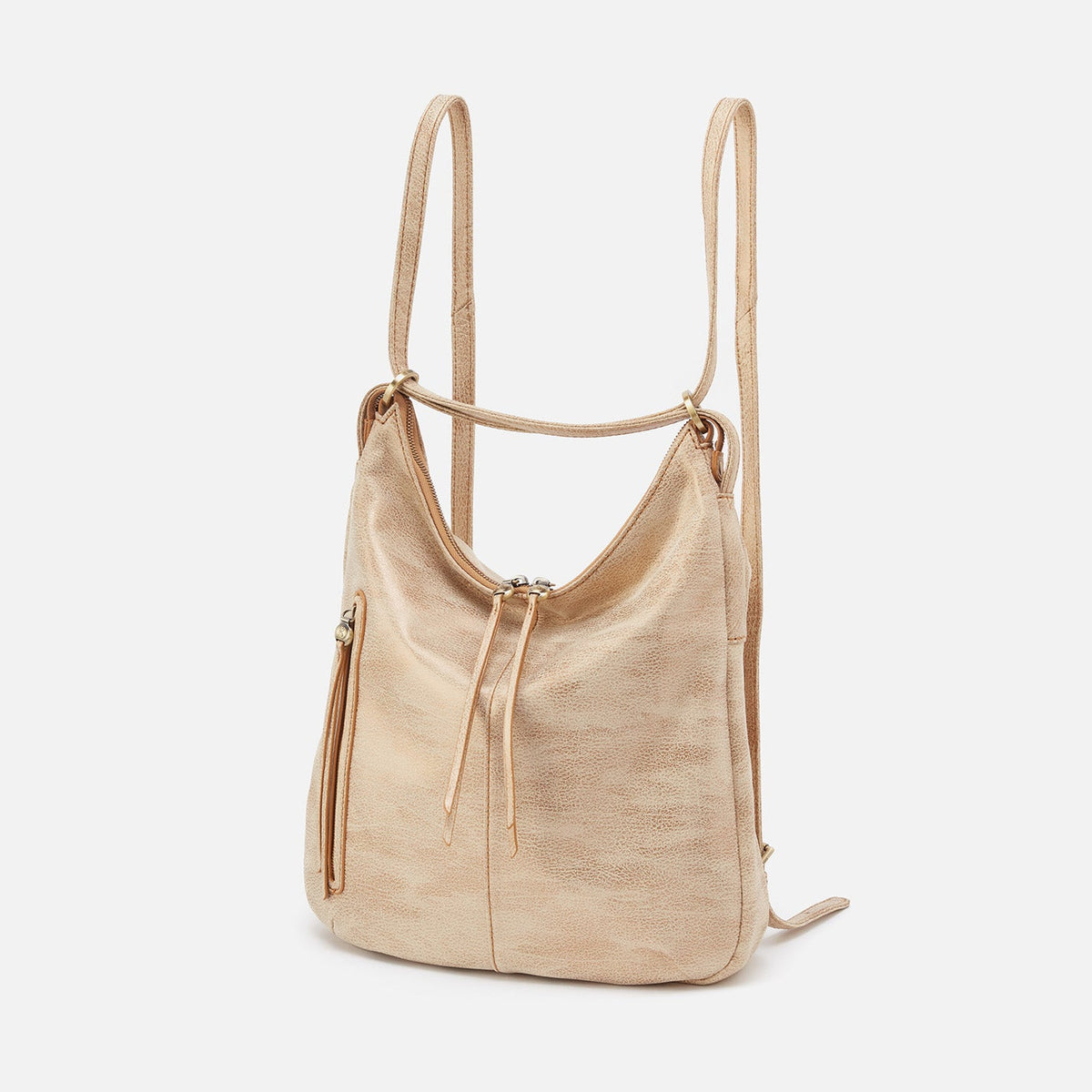 Merrin Convertible Backpack In Metallic Leather - Gold Leaf | HOBO Sale