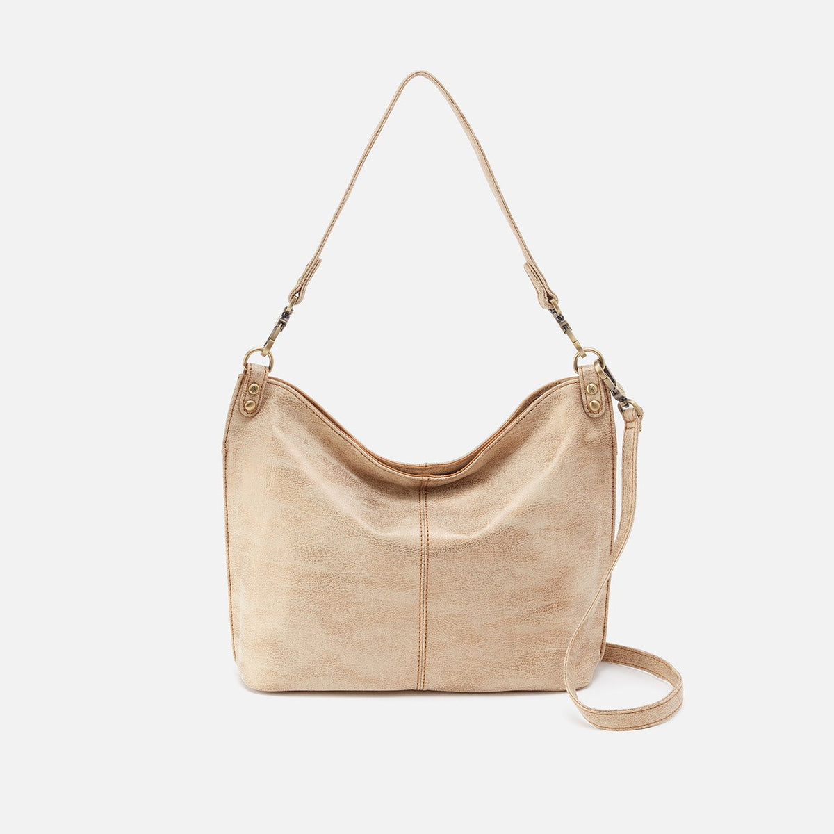 Pier Shoulder Bag in Metallic Leather - Gold Leaf | HOBO Customer Favorite