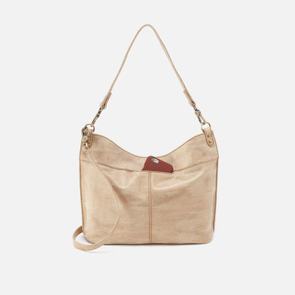 Pier Shoulder Bag in Metallic Leather - Gold Leaf | HOBO Customer Favorite