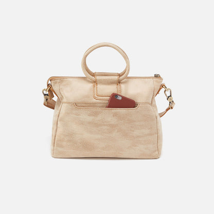 Sheila Medium Satchel In Metallic Leather - Gold Leaf | HOBO New