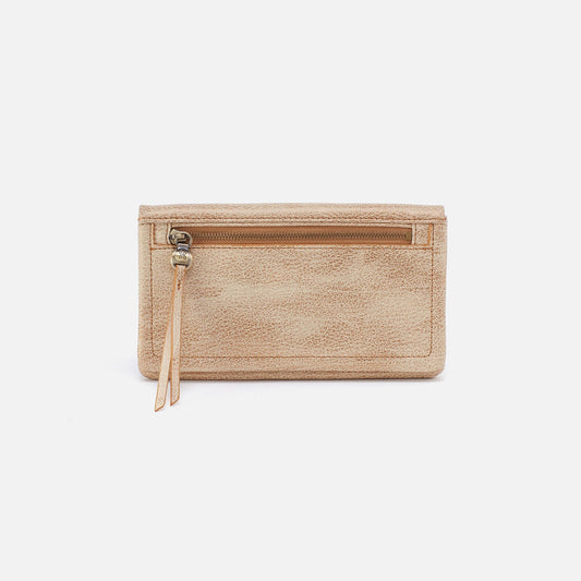 Lumen Continental Wallet In Metallic Leather - Gold Leaf | HOBO Recommended