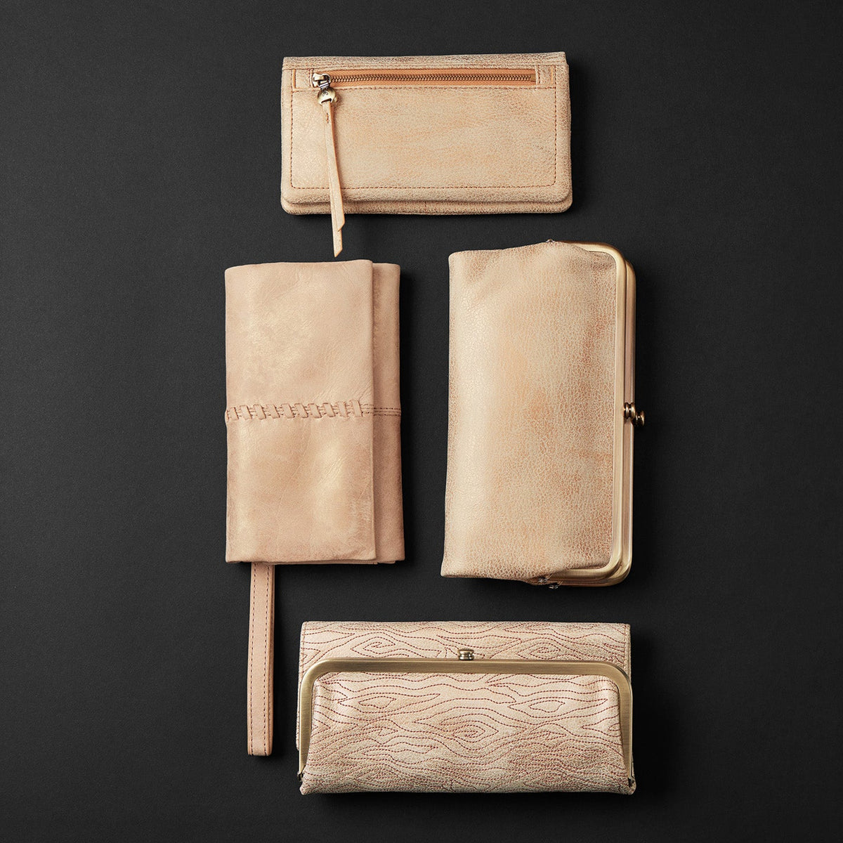 Lumen Continental Wallet In Metallic Leather - Gold Leaf | HOBO Recommended