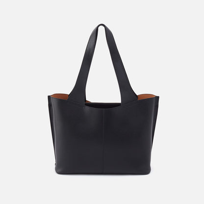 Vida Tote in Micro Pebbled Leather - Black | HOBO Popular