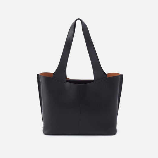 Vida Tote in Micro Pebbled Leather - Black | HOBO Popular