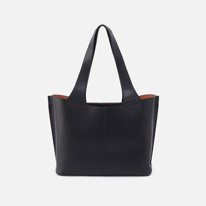 Vida Tote in Micro Pebbled Leather - Black | HOBO Popular
