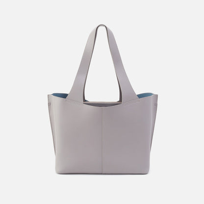 Vida Tote in Micro Pebbled Leather - Morning Dove Grey | HOBO Latest