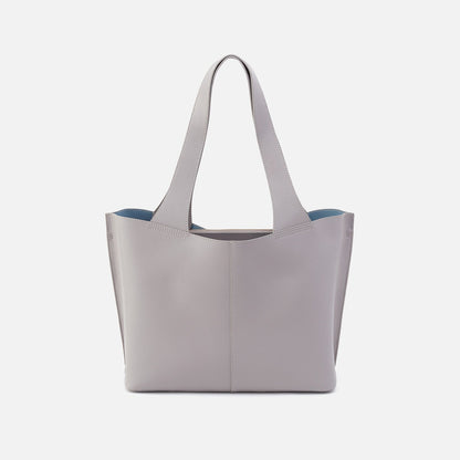 Vida Tote in Micro Pebbled Leather - Morning Dove Grey | HOBO Latest