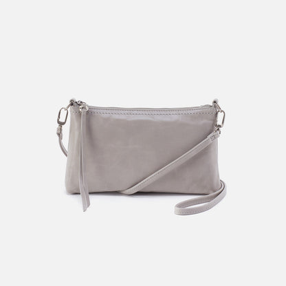 Darcy Crossbody In Polished Leather - Light Grey | HOBO Trusted