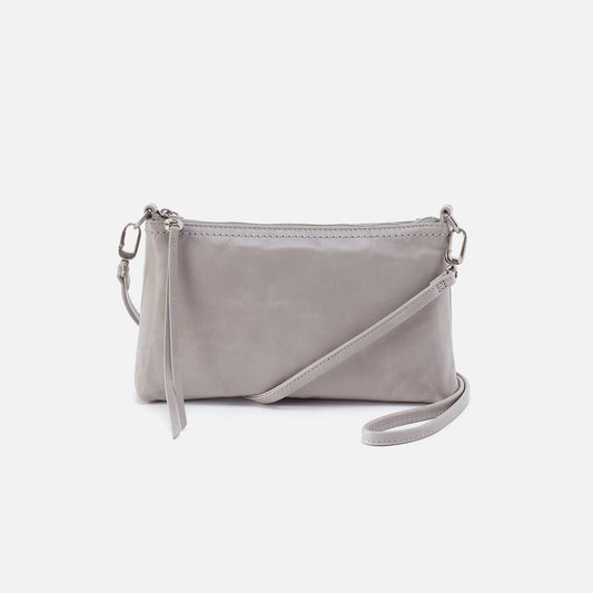 Darcy Crossbody In Polished Leather - Light Grey | HOBO Trusted