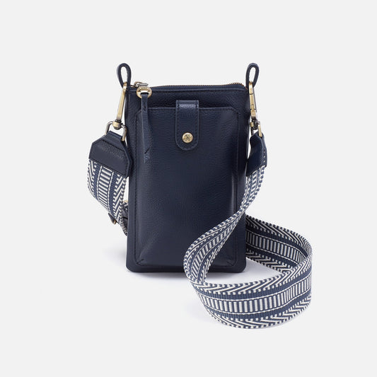 Cia Phone Crossbody in Pebbled Leather - Sapphire | HOBO Premium