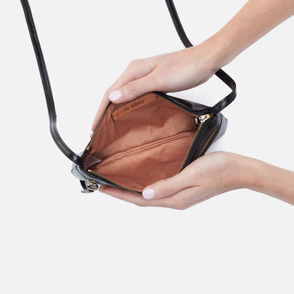 Cara Crossbody In Polished Leather - Black | HOBO Essential