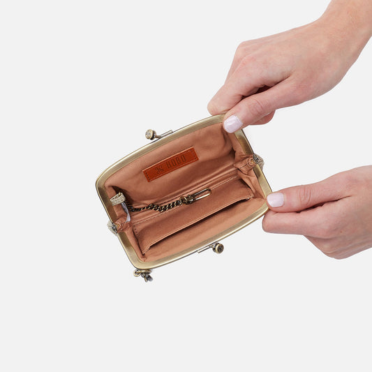 Cheer Frame Pouch In Metallic Leather - Gold Leaf | HOBO Hot Sale