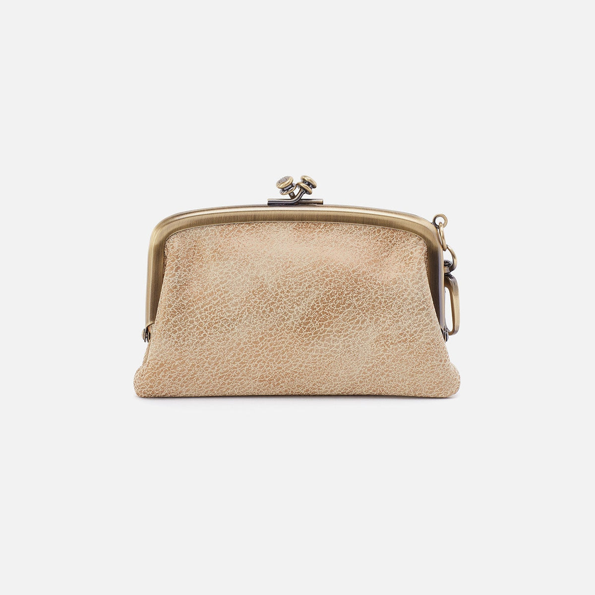 Cheer Frame Pouch In Metallic Leather - Gold Leaf | HOBO Hot Sale